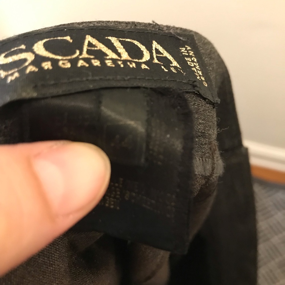 Vintage Escada Trouser Pants 44 large wide leg gray charcoal - Picture 8 of 10